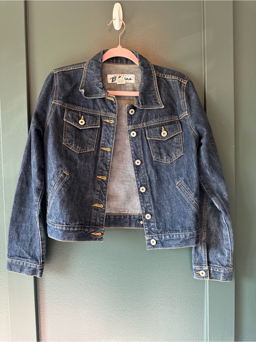 Vintage Express dark Blue Denim Jacket with Button Front